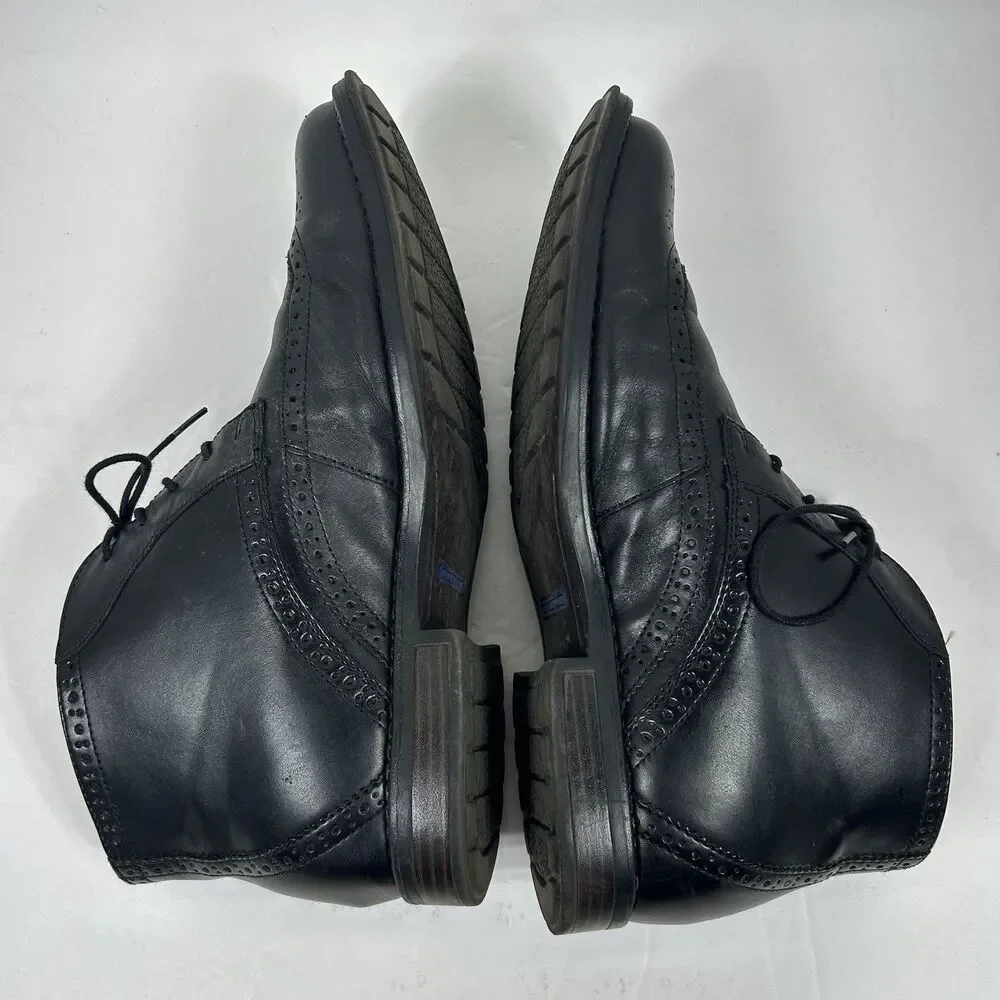 NUNN BUSH Chukka Boots Men’s 10W Black Leather Dual Comfort Memory Foam 84608